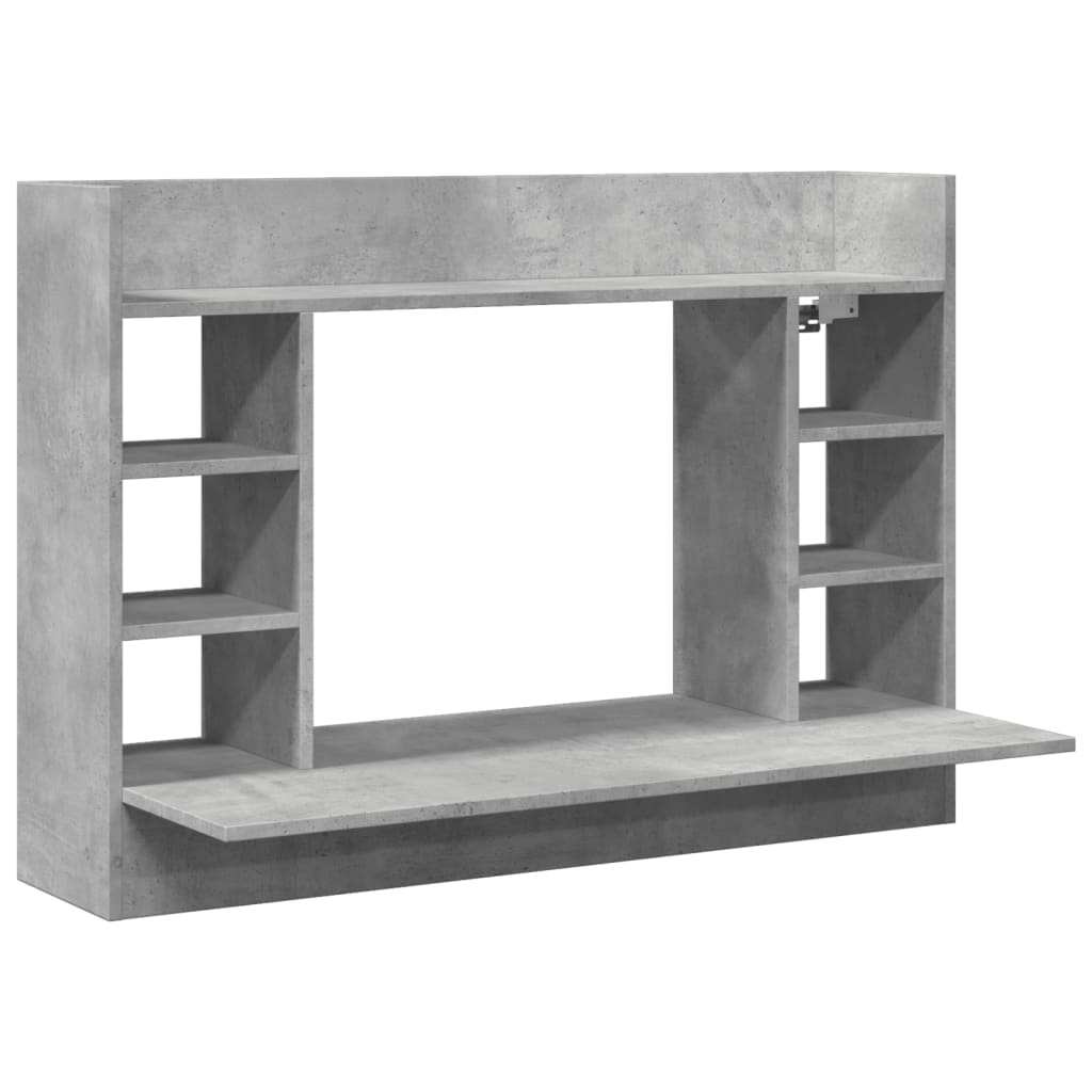 Wandbureau 105X48X75 Cm Bewerkt Hout Betongrijs