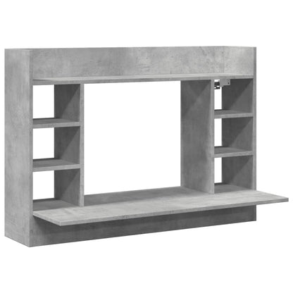 Wandbureau 105X48X75 Cm Bewerkt Hout Betongrijs