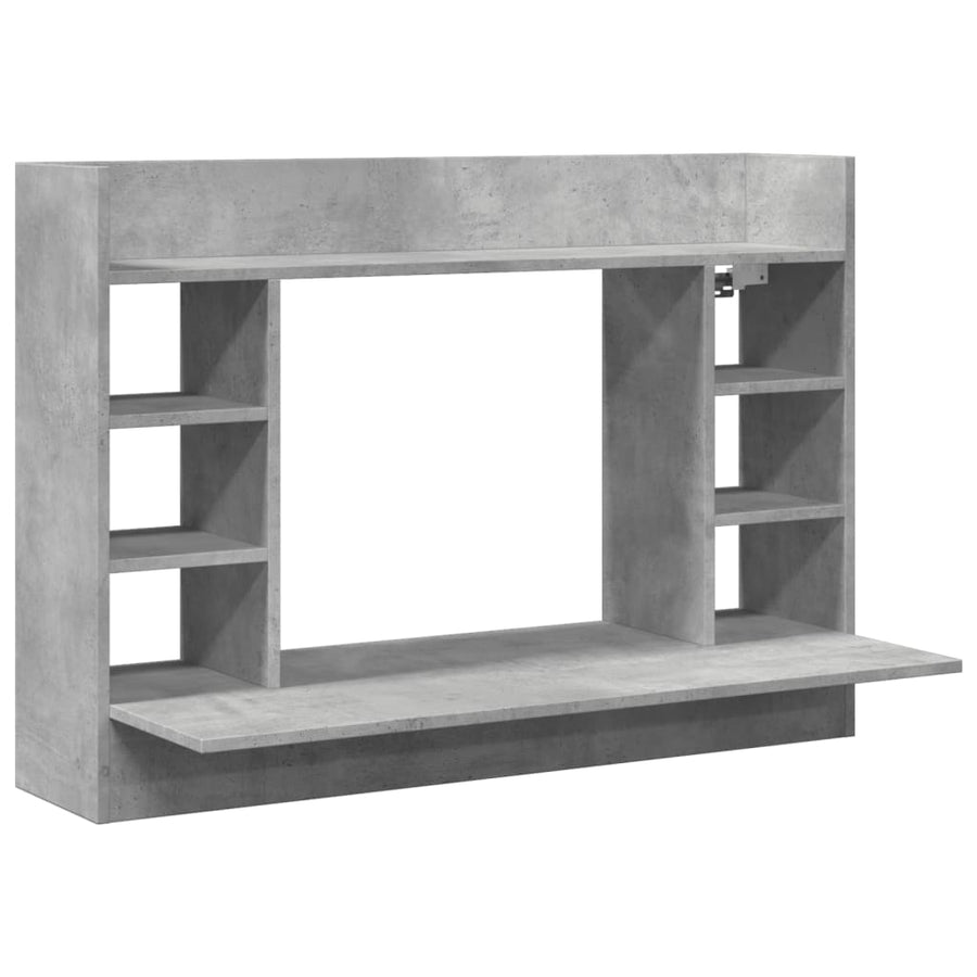 Wandbureau 105X48X75 Cm Bewerkt Hout Betongrijs