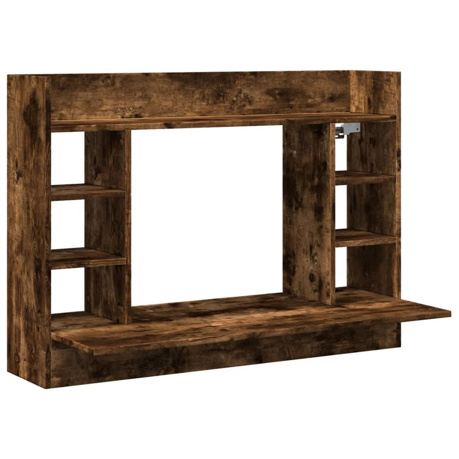 Wandbureau 105X48X75 Cm Bewerkt Hout Kleurig Gerookt eiken