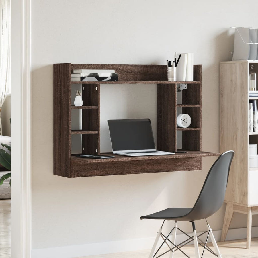 Wandbureau 105X48X75 Cm Bewerkt Hout Ig bruin eikenkleur