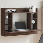 Wall desk 105x48x75 cm engineered wood brown oak effect