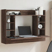 Wandbureau 105x48x75 cm bewerkt hout bruin