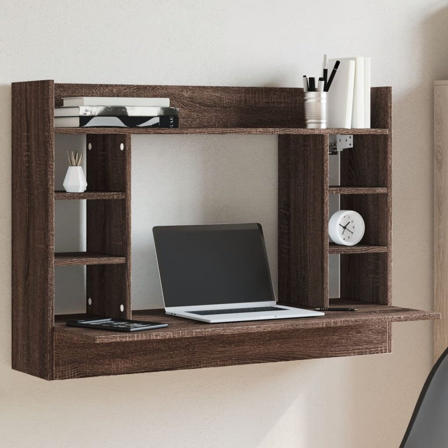 Wandbureau 105X48X75 Cm Bewerkt Hout Ig bruin eikenkleur