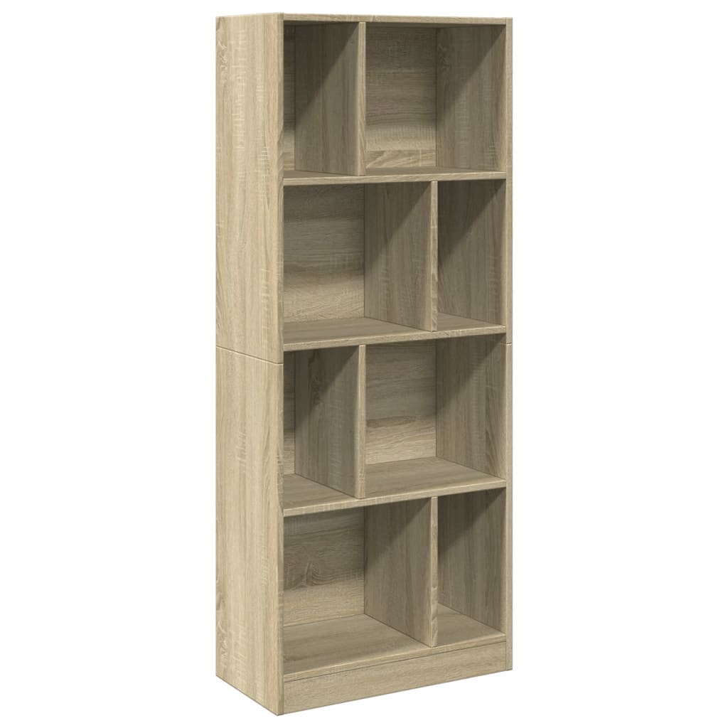 Boekenkast 57x28,5x141 cm bewerkt hout sonoma eikenkleurig