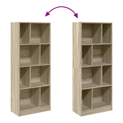Boekenkast 57x28,5x141 cm bewerkt hout sonoma eikenkleurig