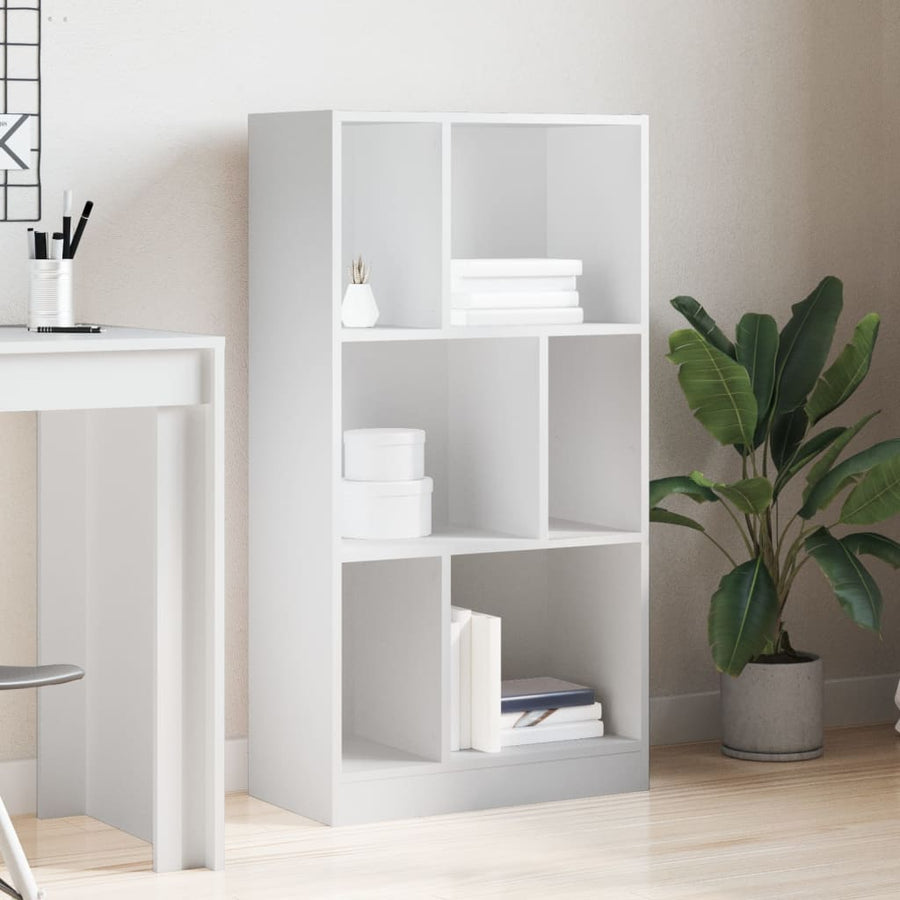 Boekenkast 57x28,5x107,5 cm bewerkt hout wit