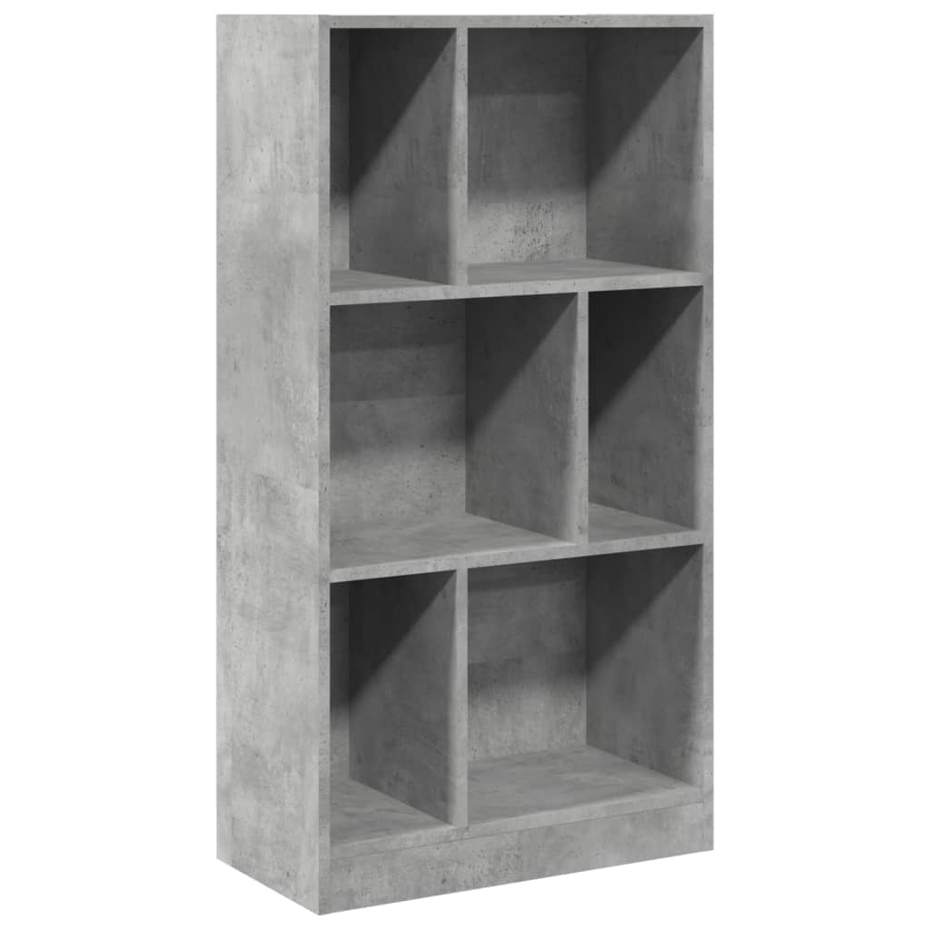 Boekenkast 57x28,5x107,5 cm bewerkt hout betongrijs
