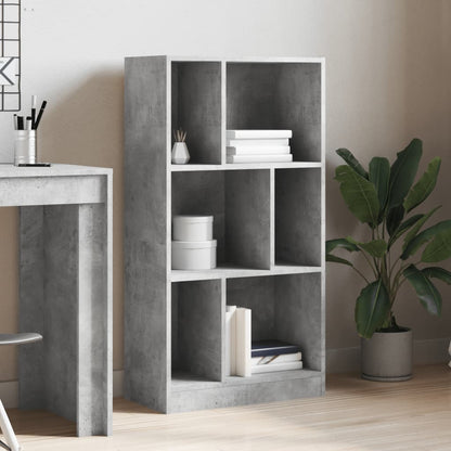 Boekenkast 57x28,5x107,5 cm bewerkt hout betongrijs