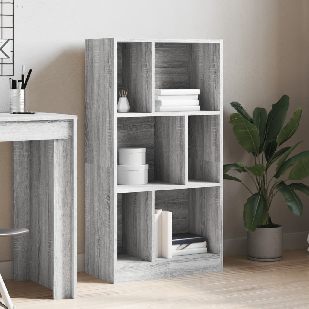 Boekenkast 57x28,5x107,5 cm bewerkt hout grijs sonoma eiken