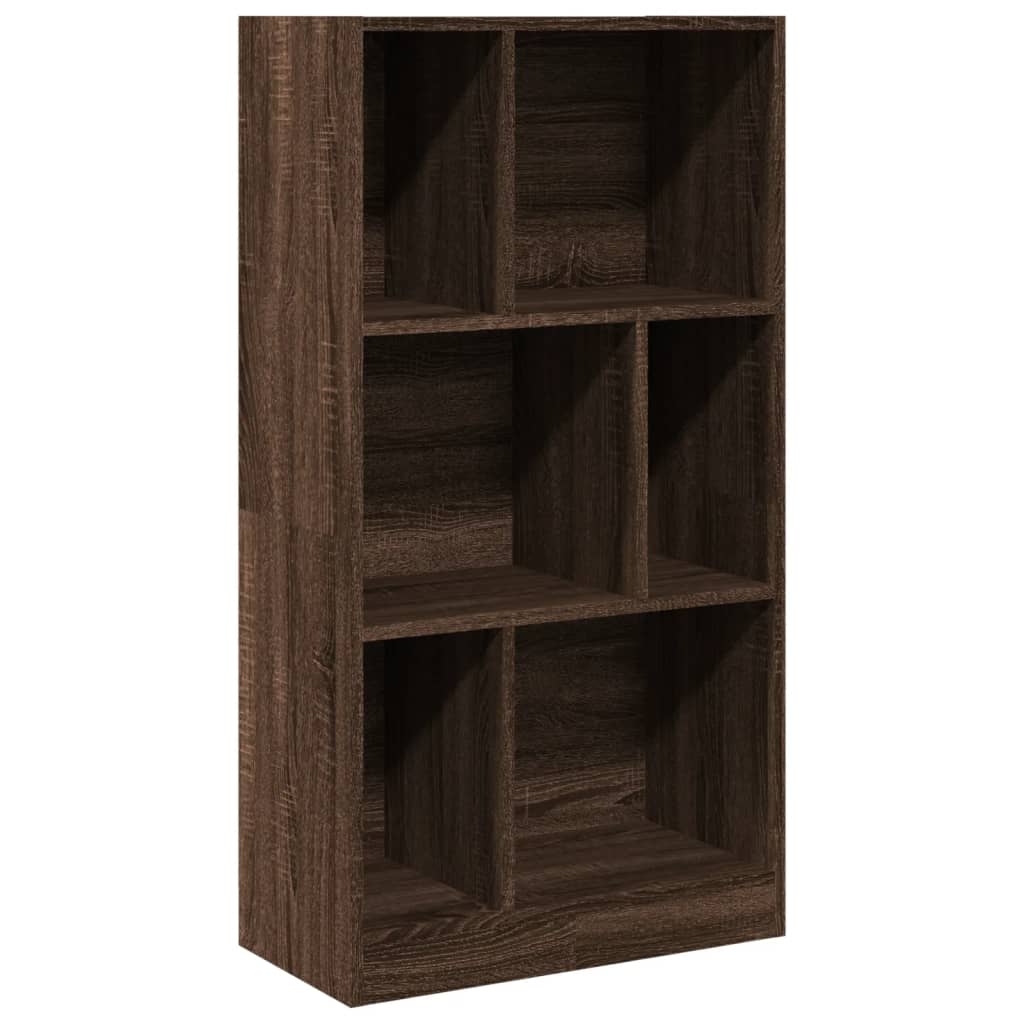Boekenkast 57x28,5x107,5 cm bewerkt hout bruin eikenkleurig
