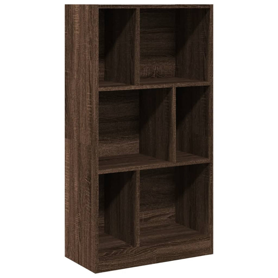Boekenkast 57x28,5x107,5 cm bewerkt hout bruin eikenkleurig