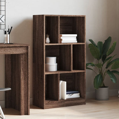 Boekenkast 57x28,5x107,5 cm bewerkt hout bruin eikenkleurig
