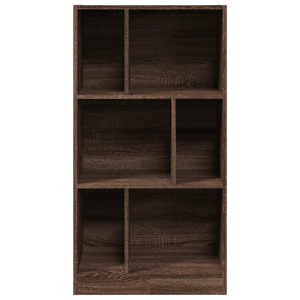 Boekenkast 57x28,5x107,5 cm bewerkt hout bruin eikenkleurig