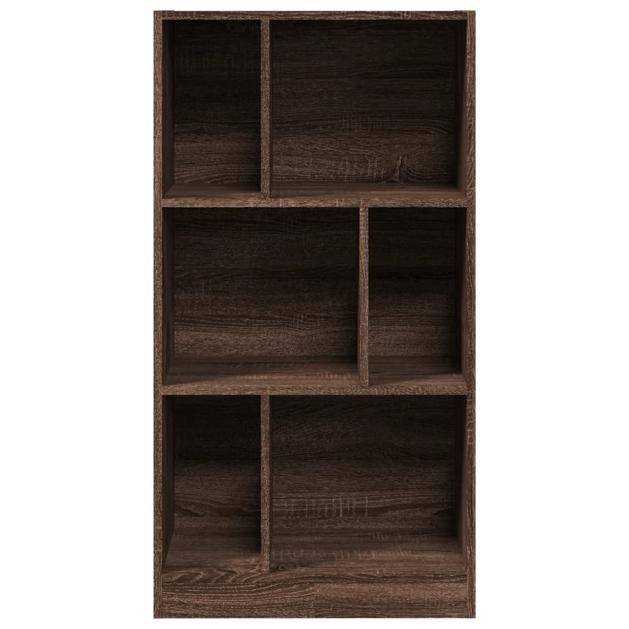 Boekenkast 57x28,5x107,5 cm bewerkt hout bruin eikenkleurig