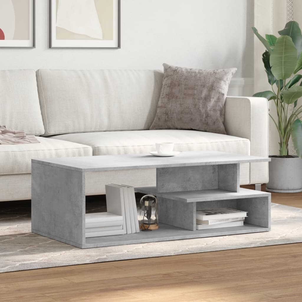 Salontafel 102x55x35 cm bewerkt hout betongrijs