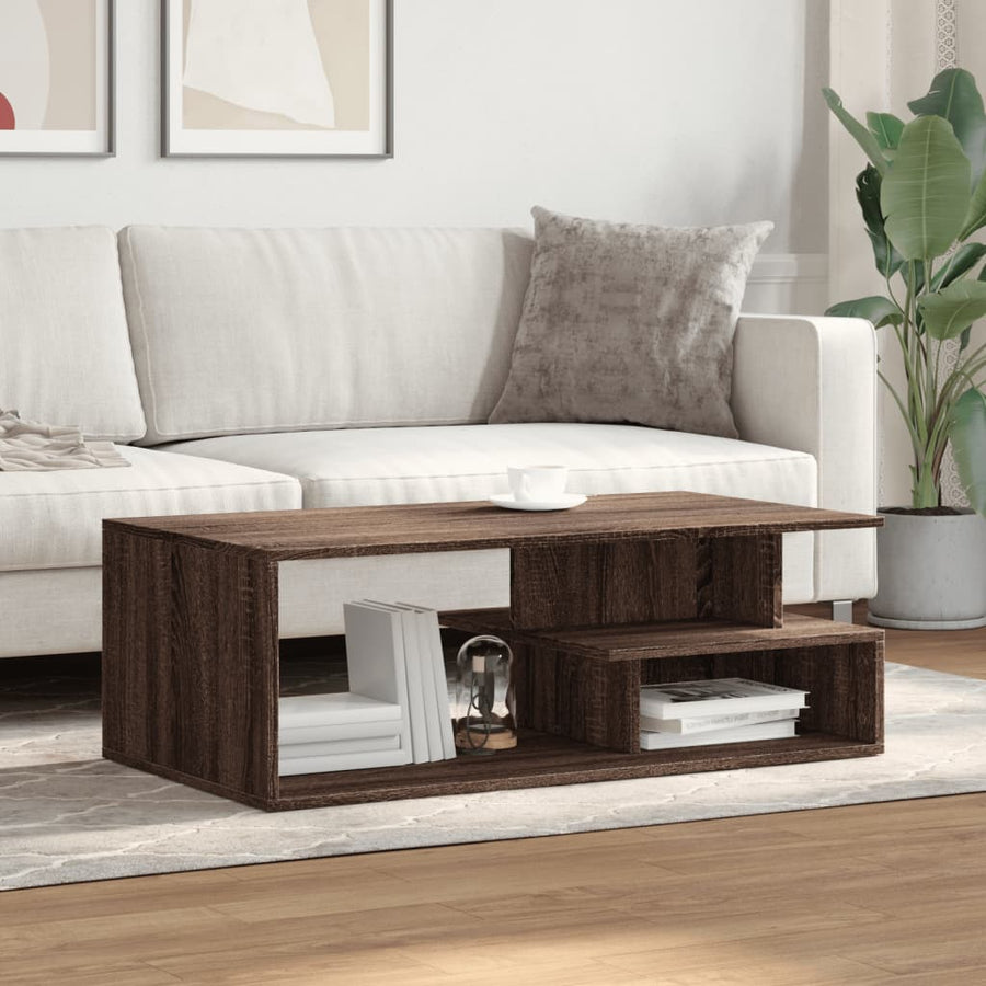 Salontafel 102x55x35 cm bewerkt hout bruin eikenkleur