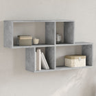 Wall shelf 100x20x53 cm distressed wood concrete grey