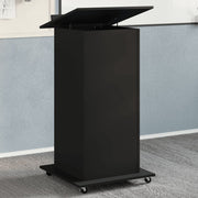 Lectern with wheels and drawer 55x55x107 cm treated wood black