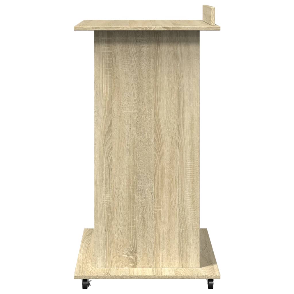Lessenaar met wielen en lade 55x55x107 cm hout sonoma eiken