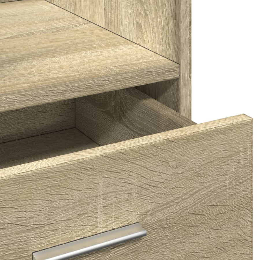 Lessenaar met wielen en lade 55x55x107 cm hout sonoma eiken