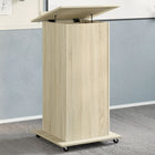 Lectern with wheels and drawer 55x55x107 cm wood Sonoma oak