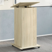 Lectern with wheels and drawer 55x55x107 cm wood Sonoma oak