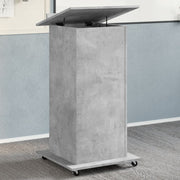 Lectern with wheels and drawer 55x55x107 cm wood concrete grey