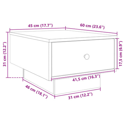 Salontafel 60x45x31 cm bewerkt hout wit