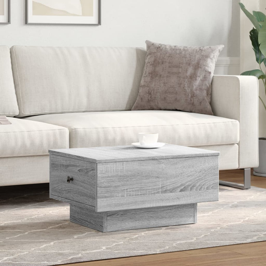 Salontafel 60x45x31 cm bewerkt hout grijs sonoma eikenkleurig