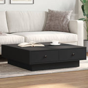 Coffee table 90x90x28 cm chipboard black