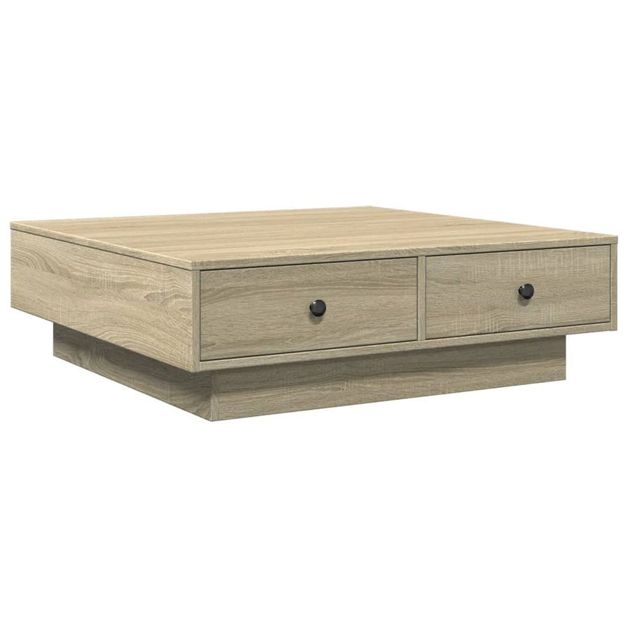 Salontafel 90x90x28 cm spaanplaat sonoma eikenkleurig