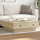 Coffee table 90x90x28 cm chipboard Sonoma oak coloured