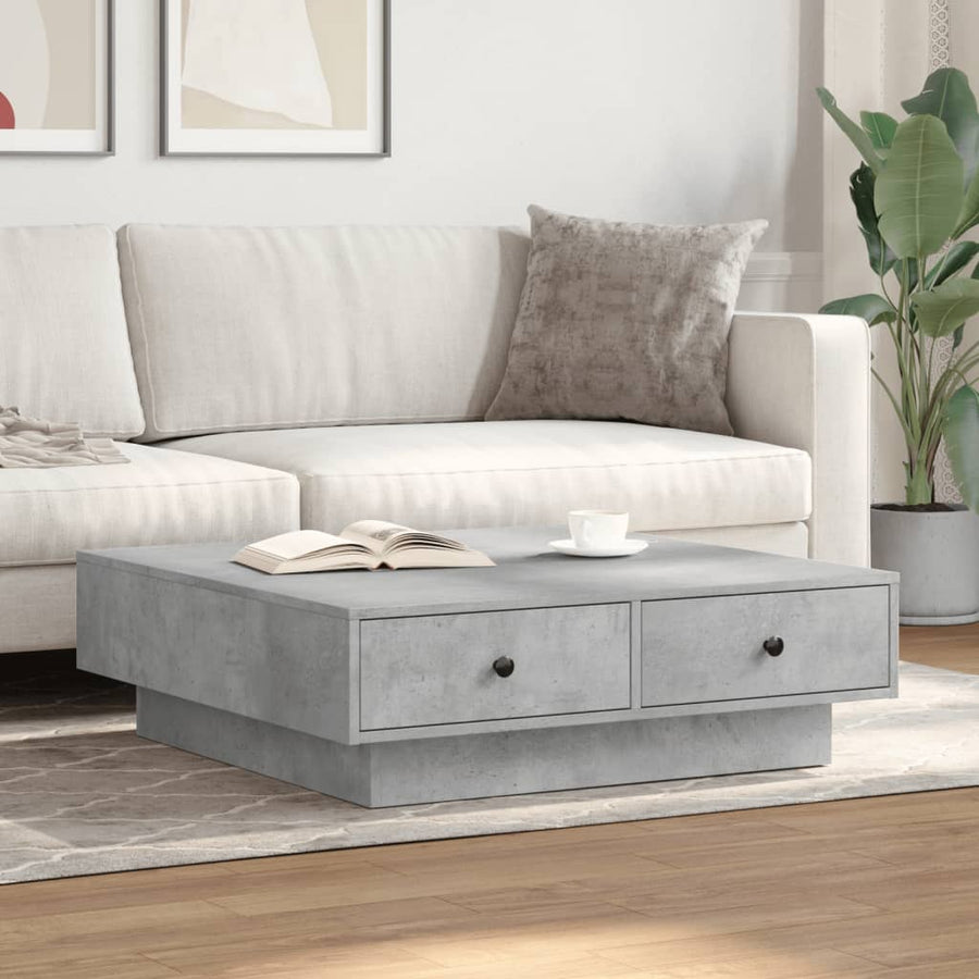 Salontafel 90x90x28 cm spaanplaat betongrijs