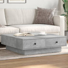 Coffee table 90x90x28 cm chipboard concrete grey