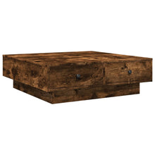Salontafel 90x90x28 cm bewerkt hout gerookt eikenkleurig