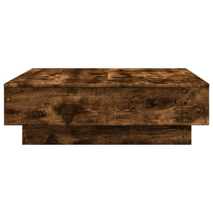 Salontafel 90x90x28 cm bewerkt hout gerookt eikenkleurig