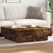 Coffee table 90x90x28 cm engineered wood smoked oak look