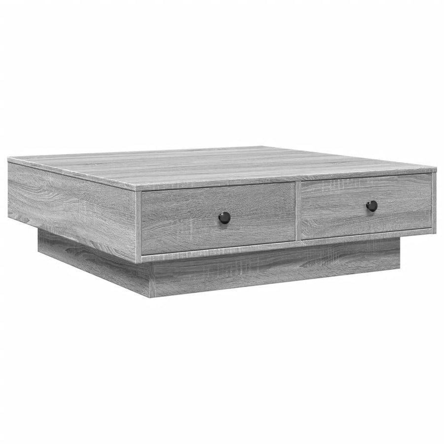 Salontafel 90x90x28 cm bewerkt hout grijs sonoma eikenkleurig