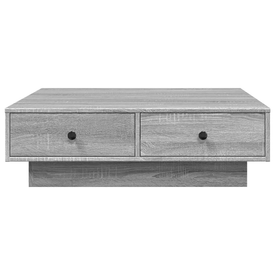 Salontafel 90x90x28 cm bewerkt hout grijs sonoma eikenkleurig