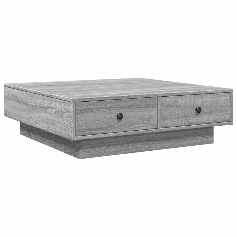 Salontafel 90x90x28 cm bewerkt hout grijs sonoma eikenkleurig