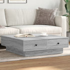 Coffee table 90x90x28 cm engineered wood grey Sonoma oak effect