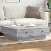 Coffee table 90x90x28 cm engineered wood grey Sonoma oak effect