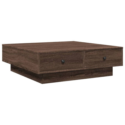 Salontafel 90x90x28 cm bewerkt hout bruin eikenkleur