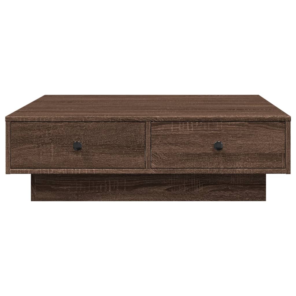 Salontafel 90x90x28 cm bewerkt hout bruin eikenkleur