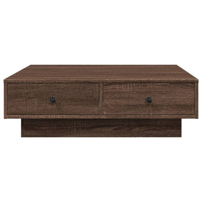 Salontafel 90x90x28 cm bewerkt hout bruin eikenkleur