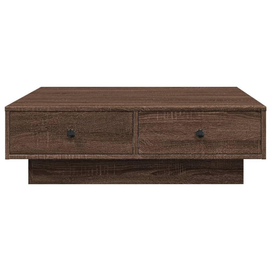 Salontafel 90x90x28 cm bewerkt hout bruin eikenkleur