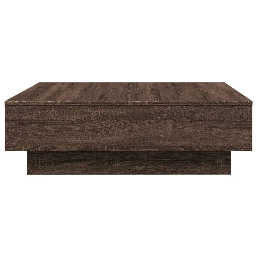 Salontafel 90x90x28 cm bewerkt hout bruin eikenkleur
