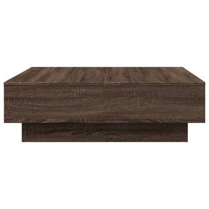 Salontafel 90x90x28 cm bewerkt hout bruin eikenkleur