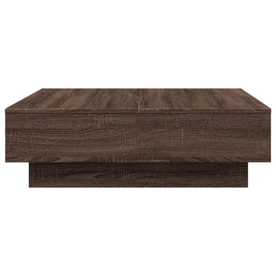 Salontafel 90x90x28 cm bewerkt hout bruin eikenkleur